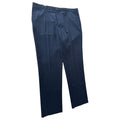 Tailered Fit Trousers Men's UK Size W38 L33 Navy Blue Check Formal Pleated Front