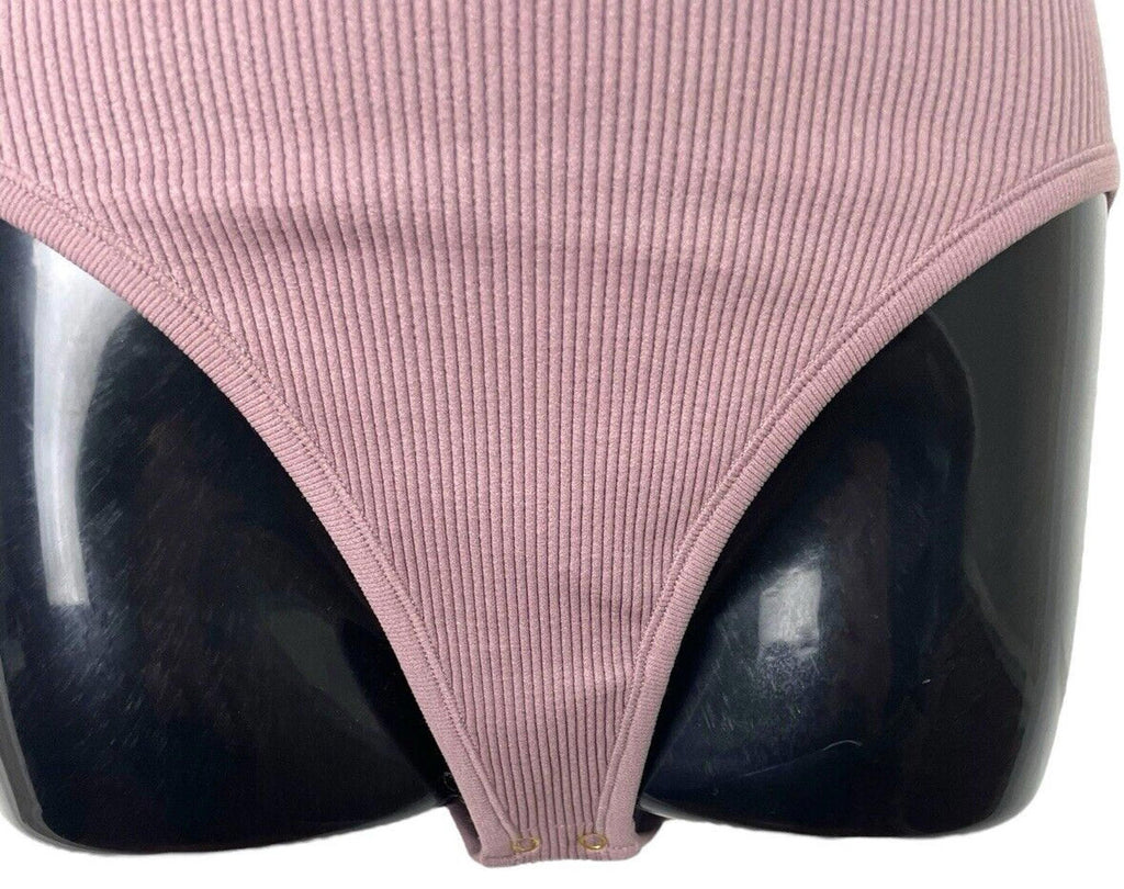 Inlyric Bodysuit Argyle Purple Ribbed Top Stretch Women’s UK Size 10