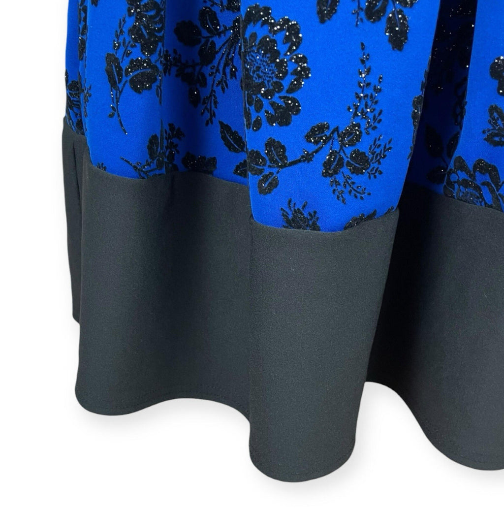 Quiz Aline Mini Dress Women’s UK Size 16 Sparkle Floral Blue Black