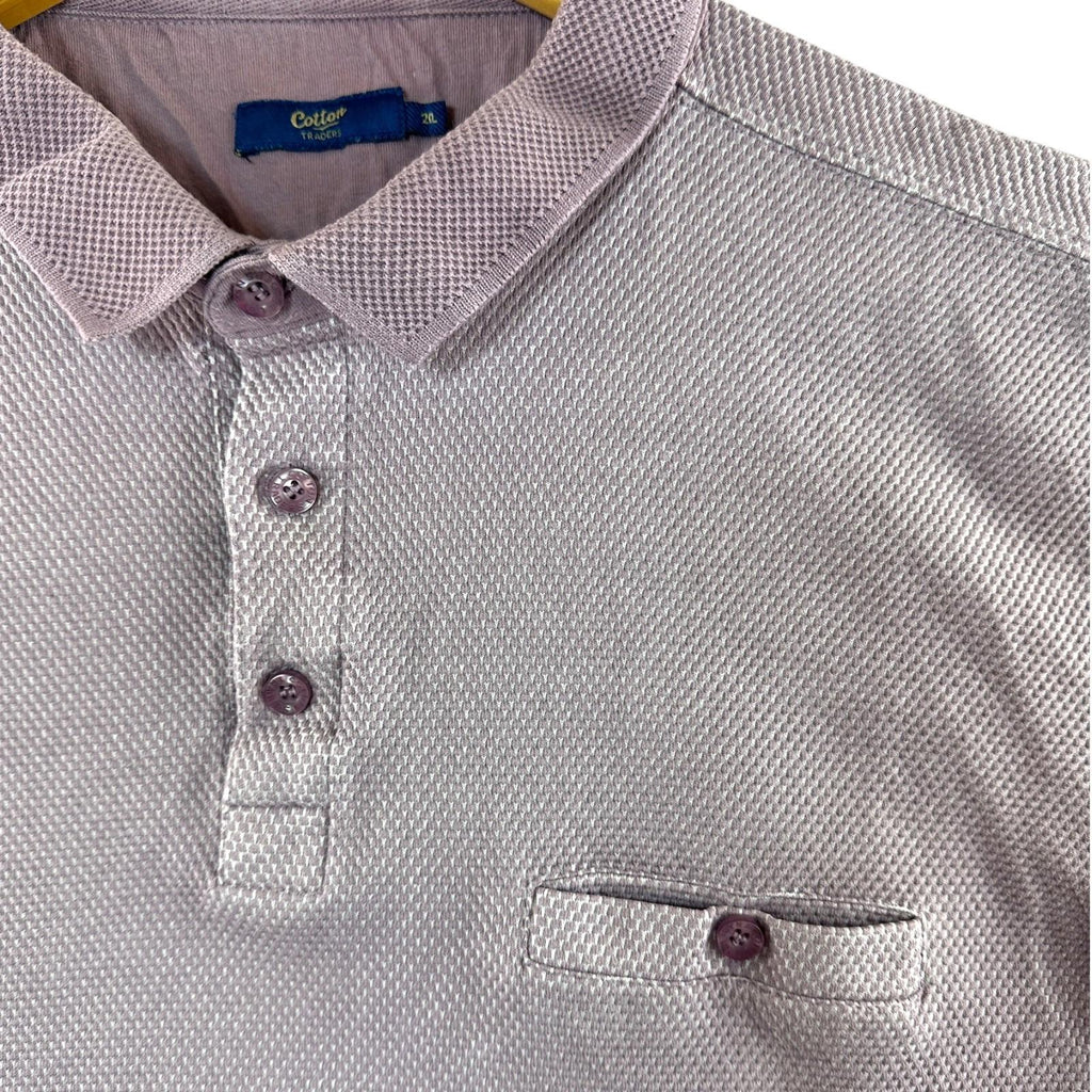Cotton Traders Polo Shirt Men's UK Size 2XL Pink 100% Cotton Short Sleeve Pocket