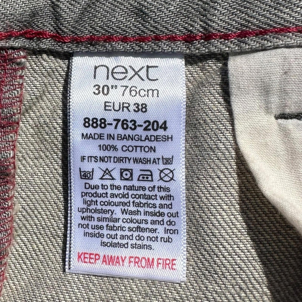 Next Florida Shorts Men's UK Size 30" W Grey Denim Slim Summer Button Up Pockets