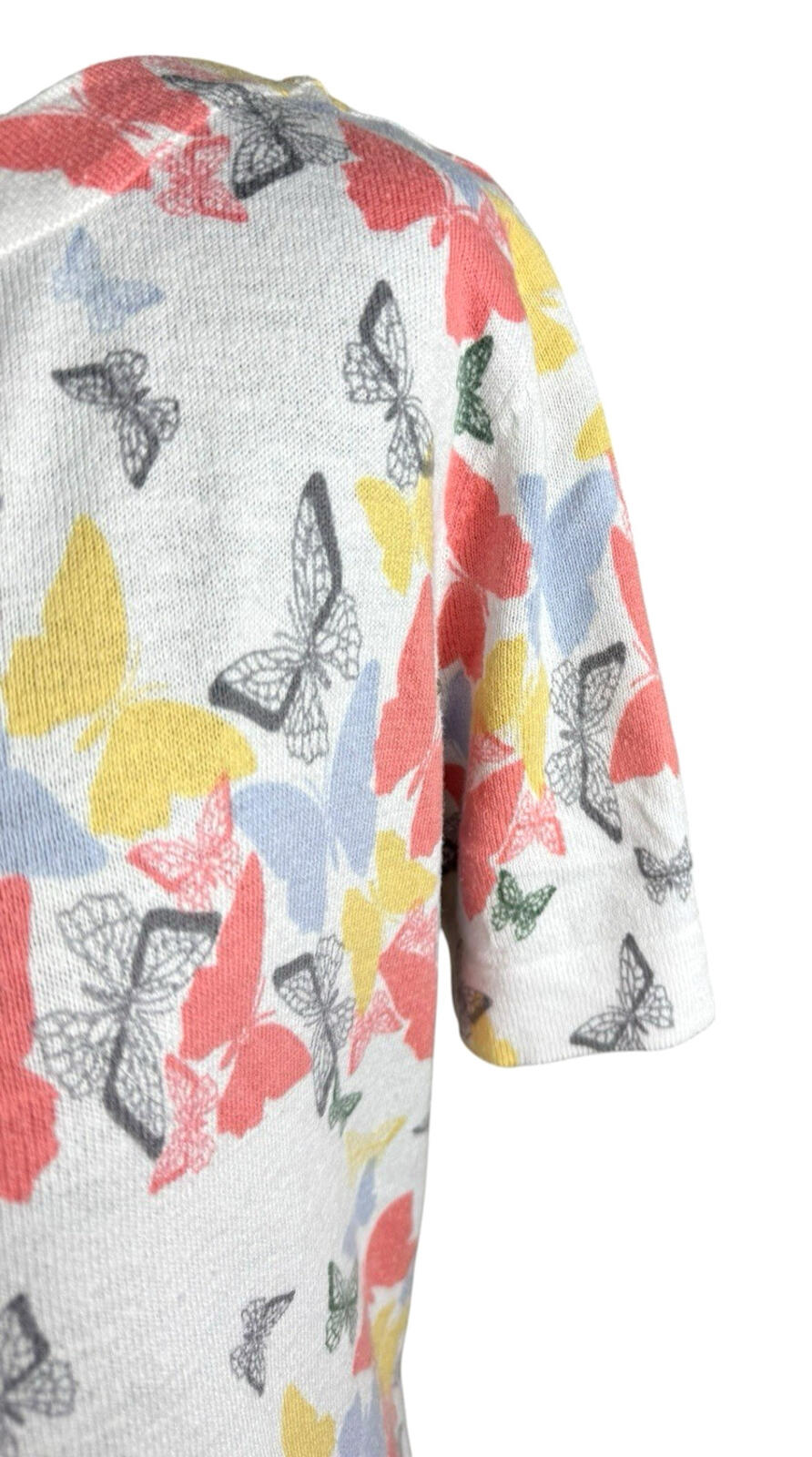 Next Butterfly Print T-Shirt Top Women’s UK Size 12 Multi-Color Studded Accents