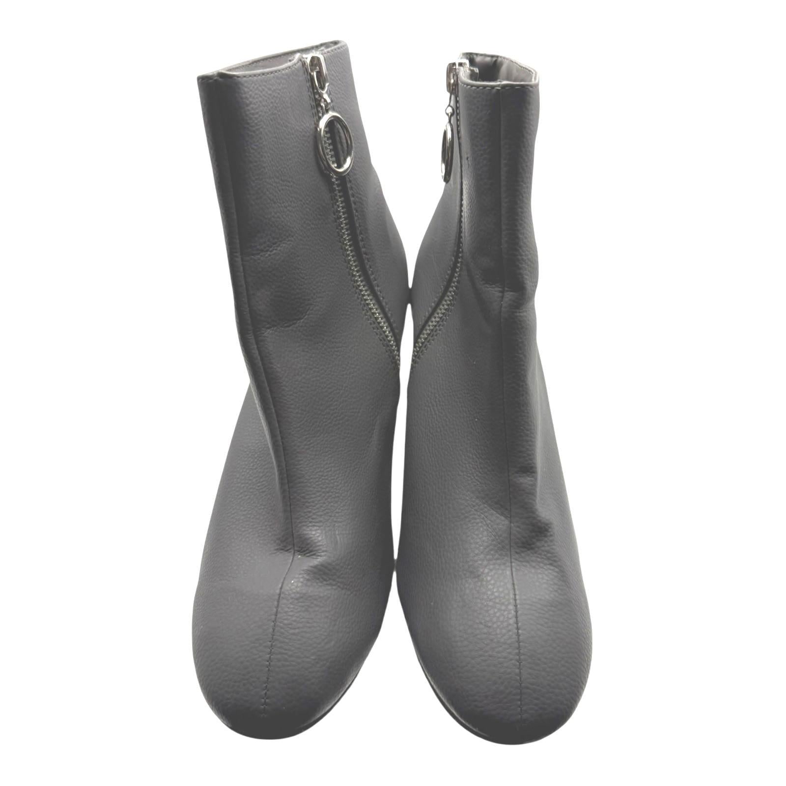 Primark Ankle Boots Women’s UK Size 6 Metallic Block Heel Pointed Zip Fastening