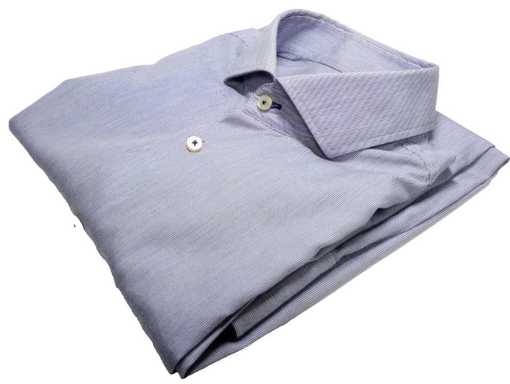 Hugo Boss Shirt Men's UK Size S Blue Stripe 100% Cotton Easy Care Slim Fit