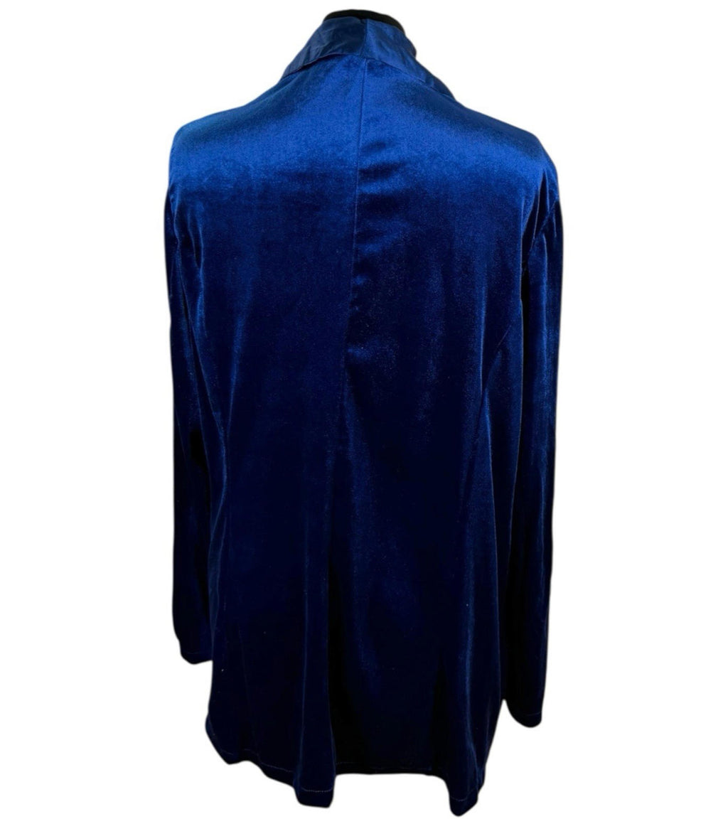 Shein Blue Velour Blazer Jacket Collared Women’s UK Size XL (14-16)