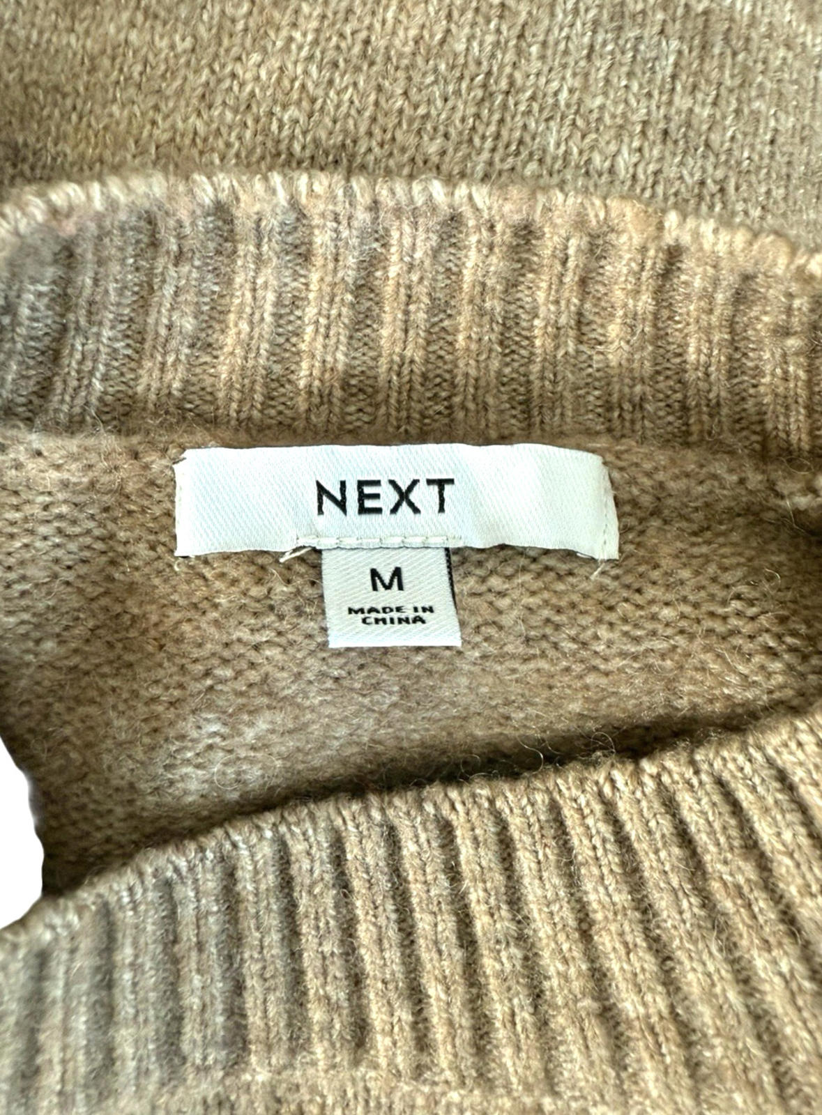 Next Stone Knitted Jumper 3/4 Flare Sleeve Round Neck Women’s UK Size M