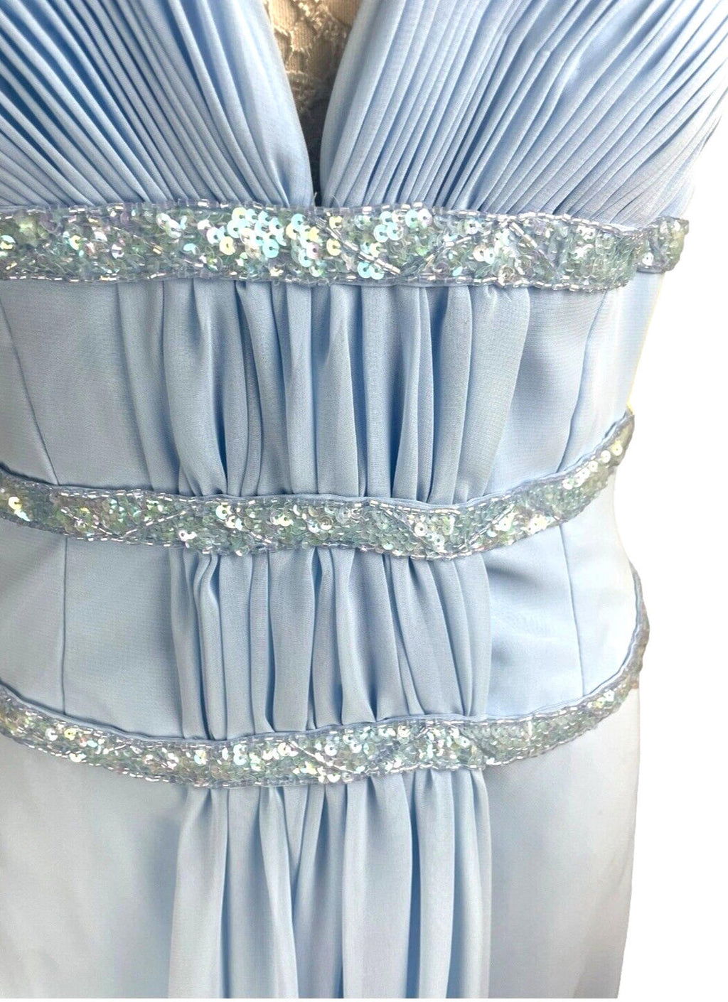Crystal Breeze Prom Dress Women's UK Size 14 Pale Blue Ballgown Embezzled