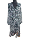 Very Black Purple Floral Midi Dress Lined Women’s UK Size 14