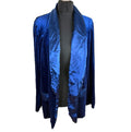 Shein Blue Velour Blazer Jacket Collared Women’s UK Size XL (14-16)