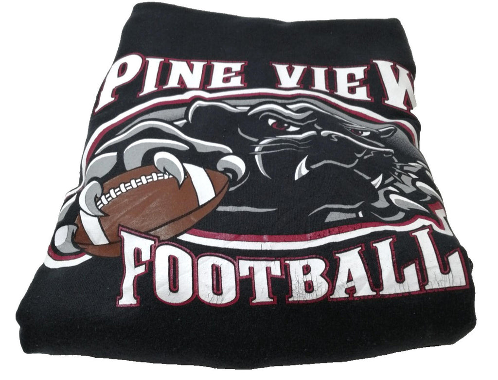 Pine View Football USA Hoodie Men's Size XL Black Jersey Hooded Pockets Sports