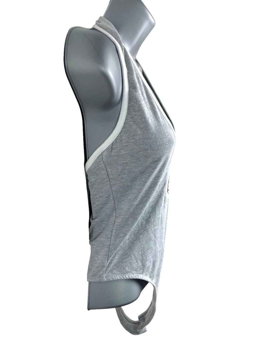 PLT Halterneck Bodysuit Women’s UK Size 8 Grey Keyhole Scoop Neck Backless