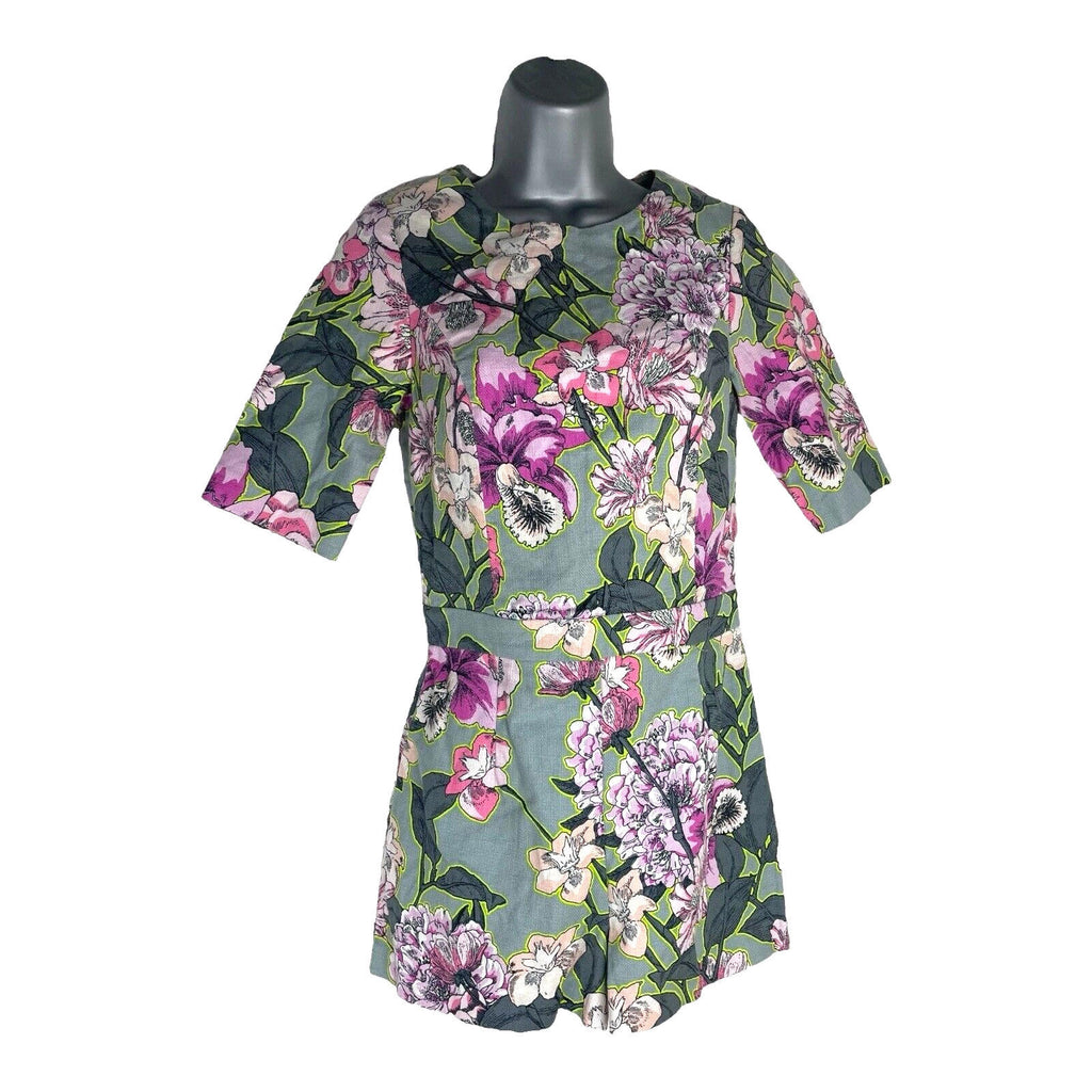 River Island Playsuit Cut Out Back Floral Women’s UK Size 8