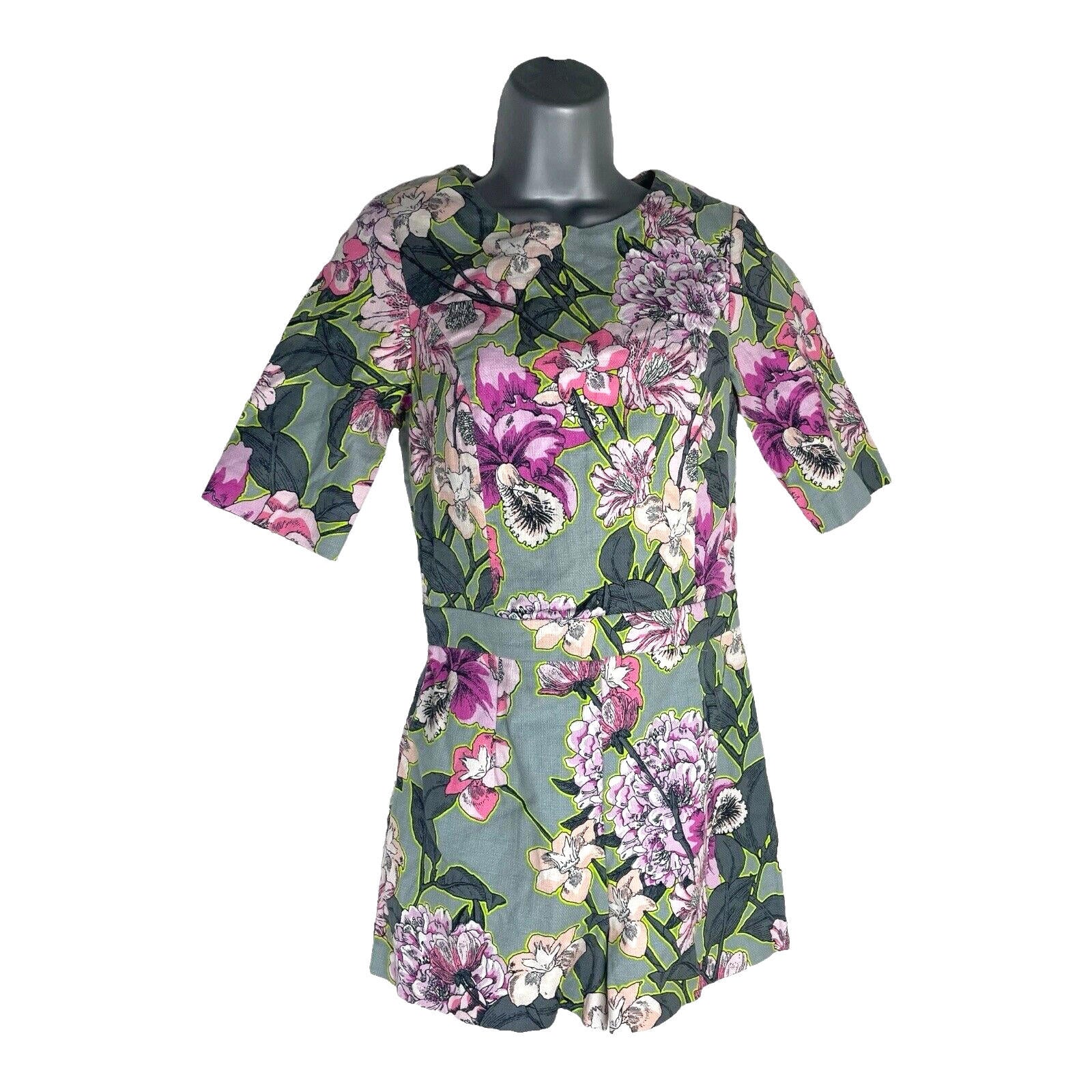 River Island Playsuit Cut Out Back Floral Women’s UK Size 8