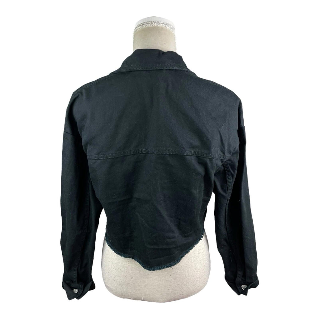 Divided Black Cropped Denim Jacket Women’s UK Size XS