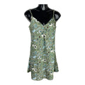 Stradivarius Floral Satin Mini Dress Women’s UK Size XS Green Slip Paisley Print