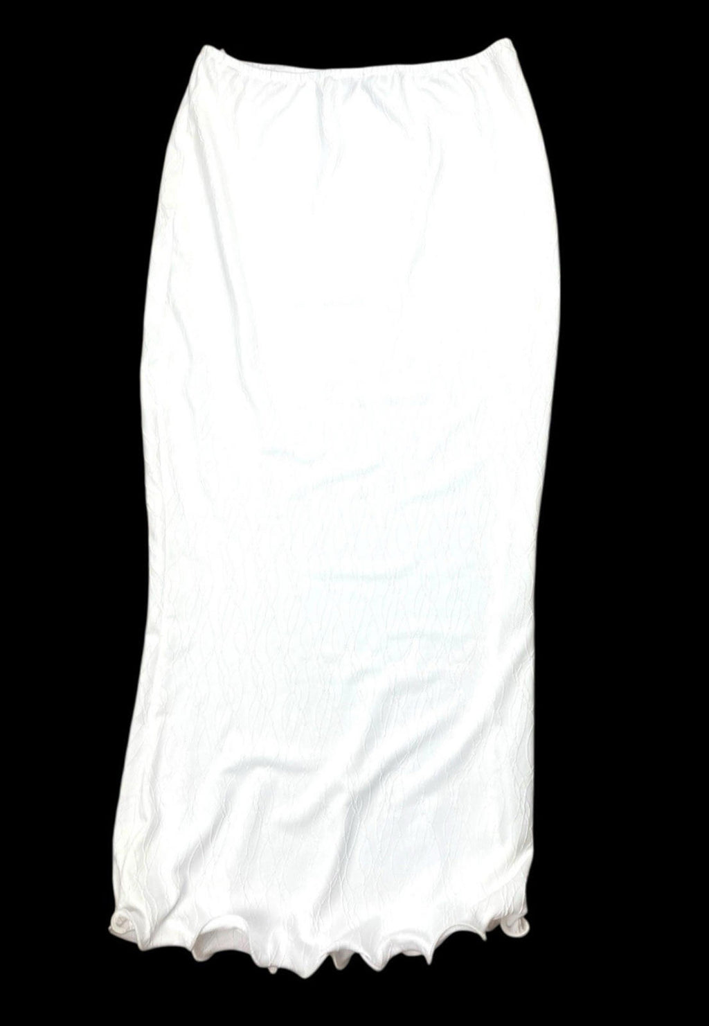 Pretty Little Thing White Midi Skirt High Waist Textured Women’s UK Size 16