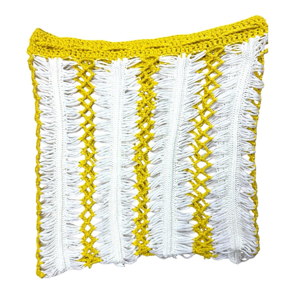 Pretty Little Thing Crochet Beach Skirt Yellow High Waist Women’s UK Size 8