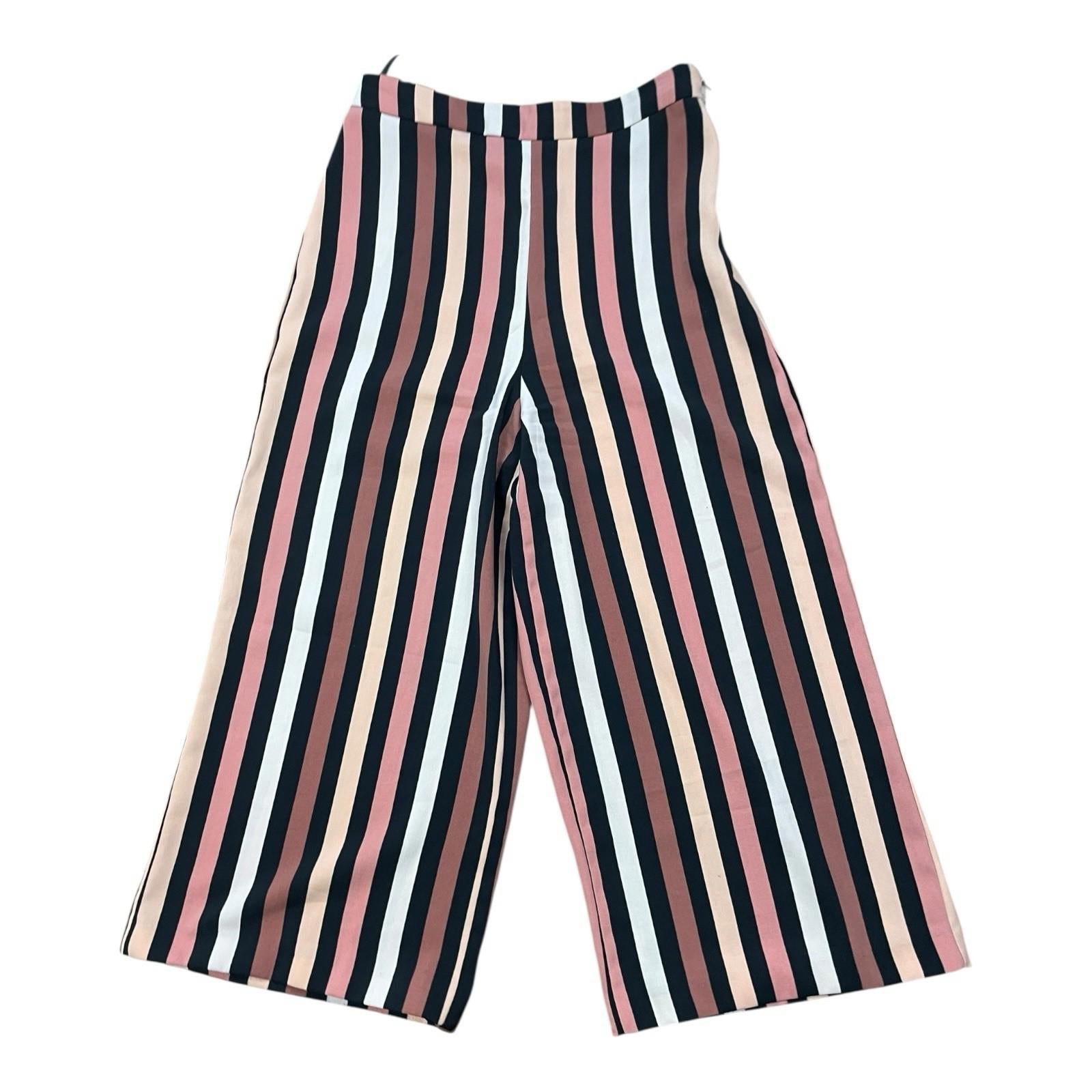 Miss Selfridge Striped Co Ord Set Women’s UK Size 6 Petite Wide Leg Strapless