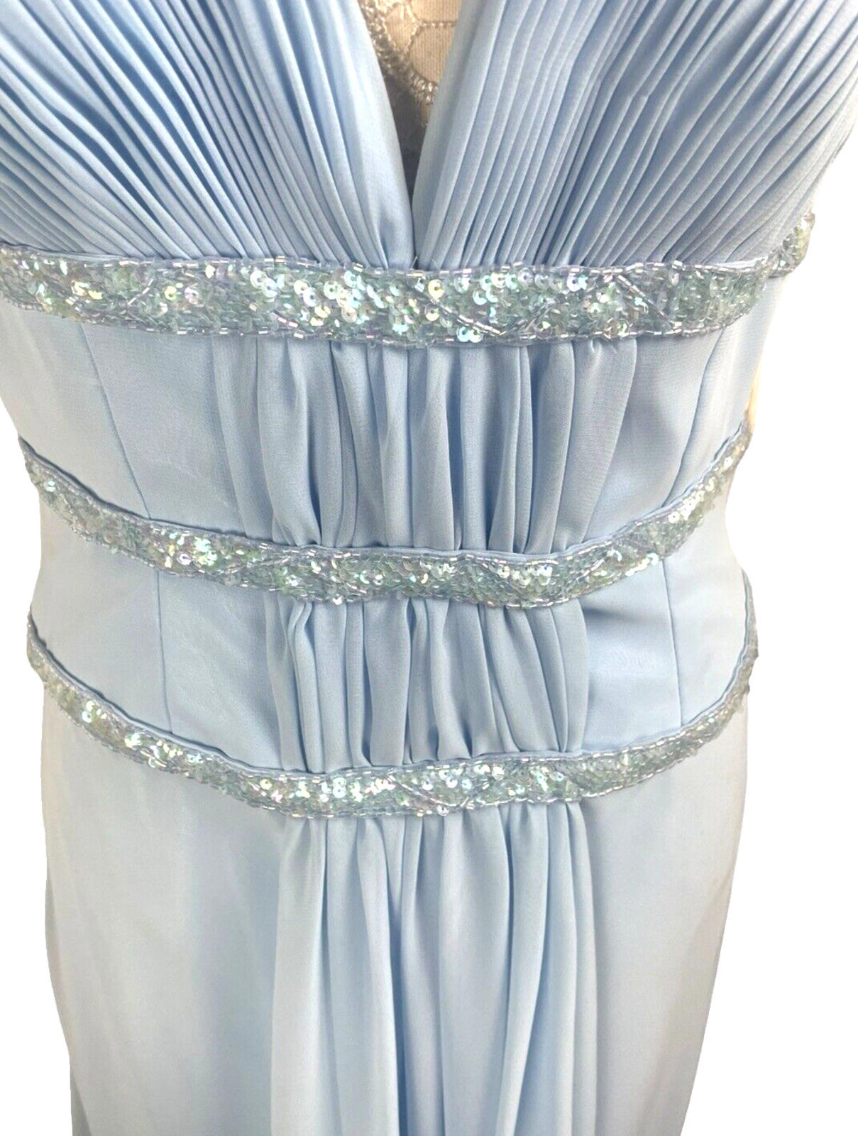 Crystal Breeze Prom Dress Women's UK Size 14 Pale Blue Ballgown Embezzled