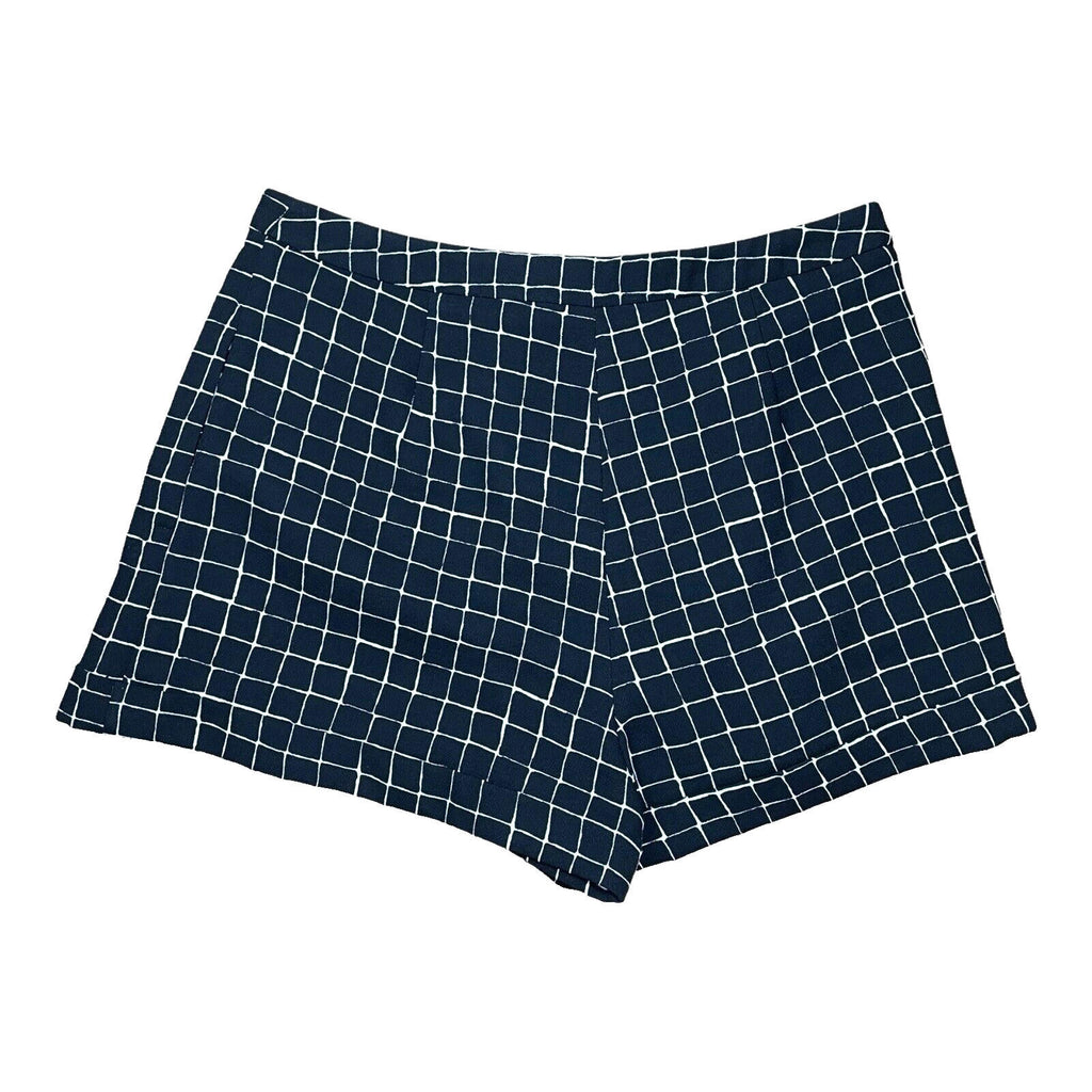 Topshop Black Check Shorts Wide Leg Mid Rise Women’s UK Size 12