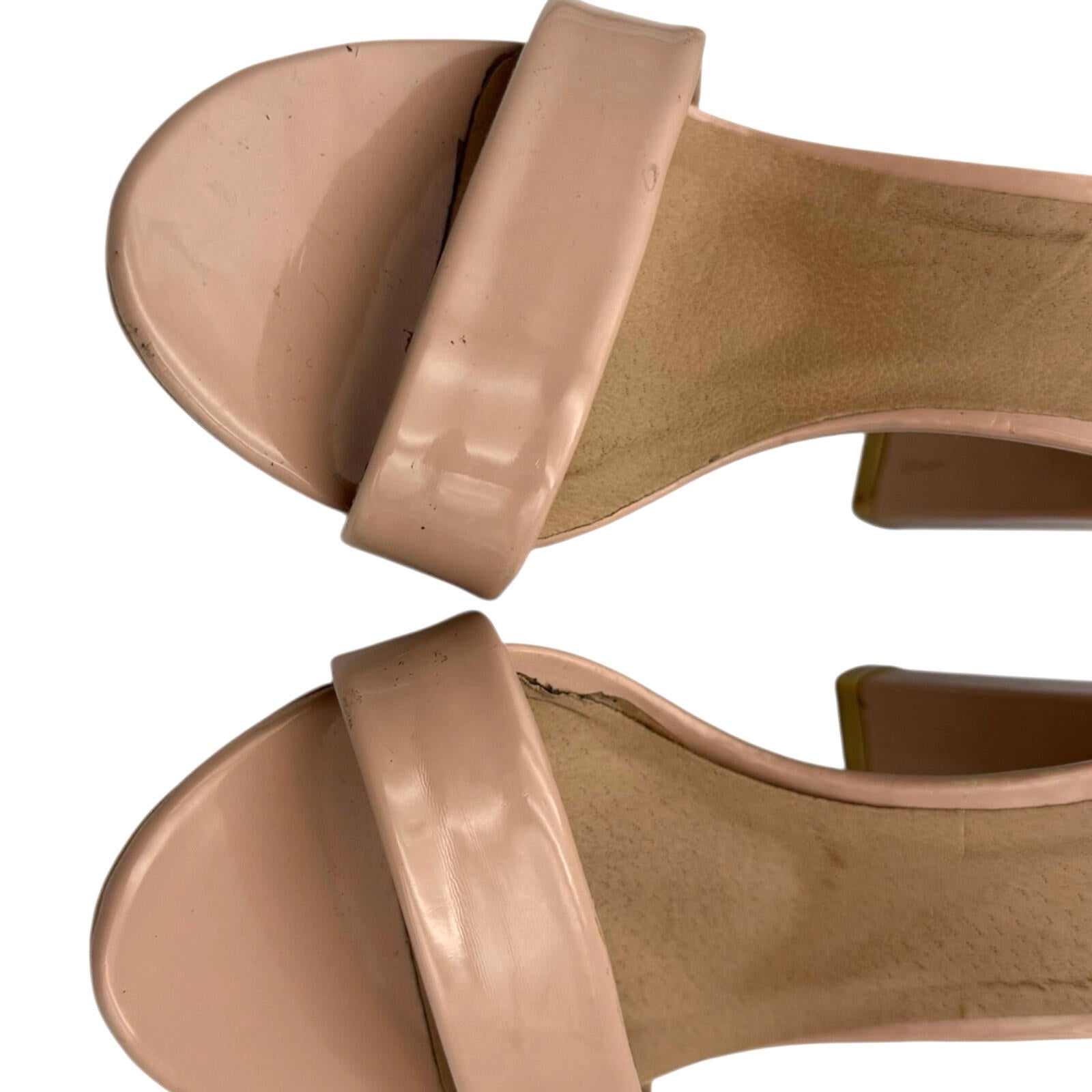 Pretty Little Thing Block Heel Shoes Women’s UK Size 4 Open Toe Nude
