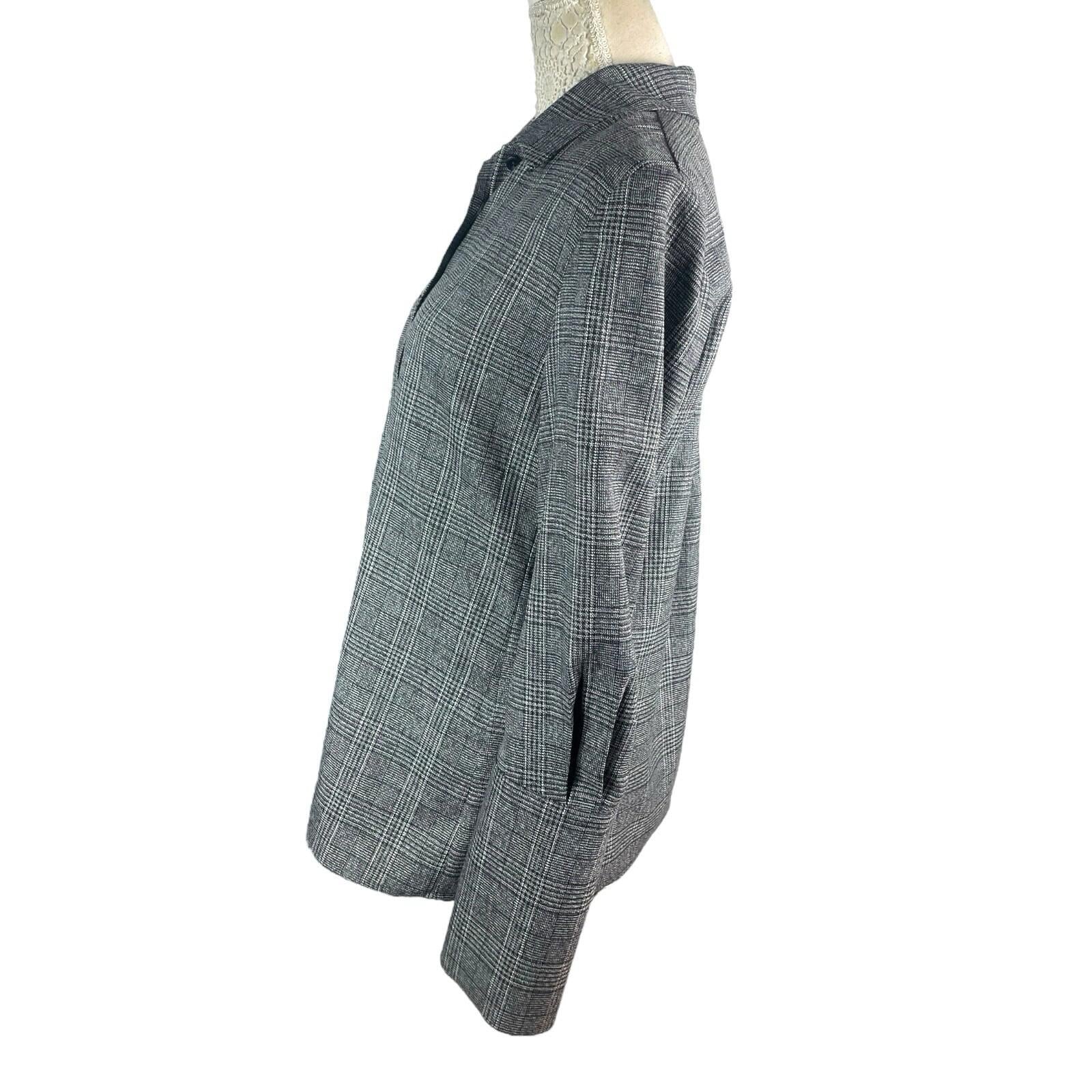 Storm Apparel Grey Check Shirt Top Women’s UK Size S