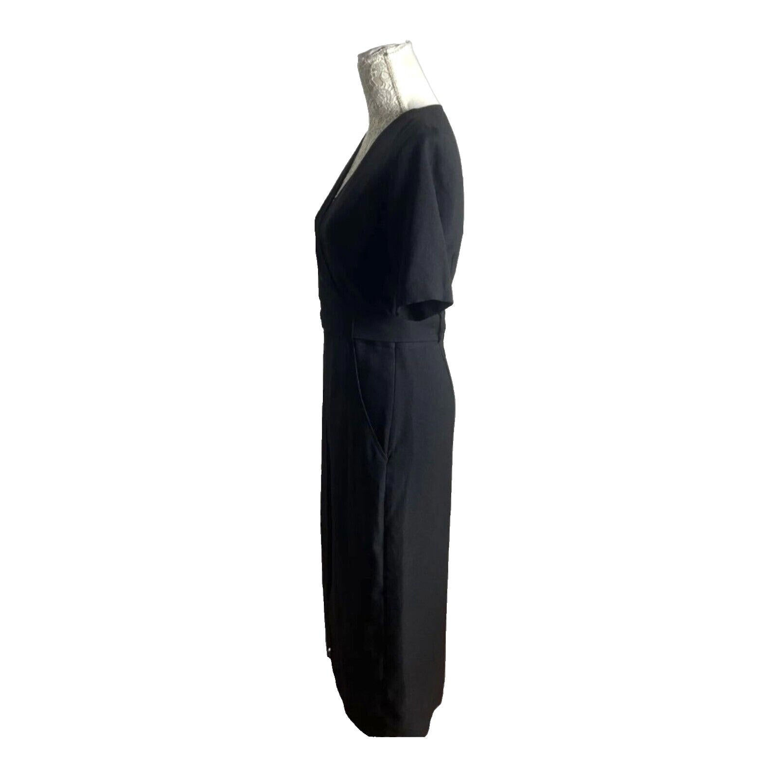 River Island Dress Black Belted Women's UK Size 8 Black