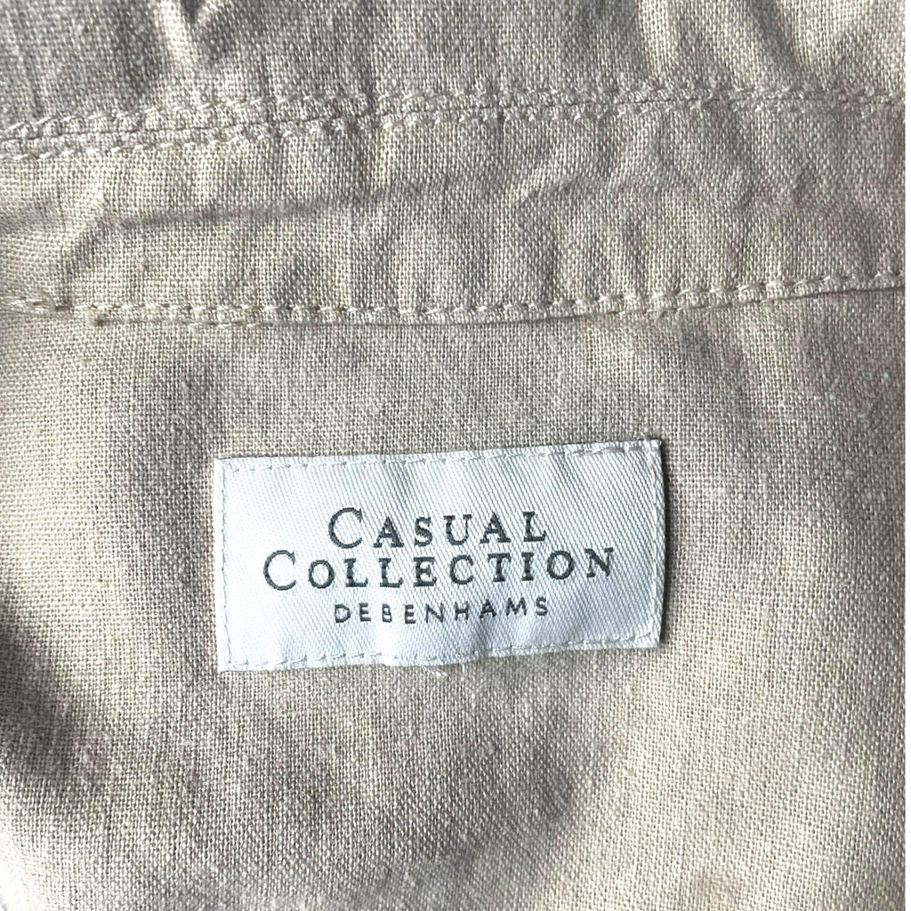 Debenhams Linen Jacket Women’s UK Size 18 Collared Pockets Beige Lightweight