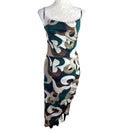 Pretty Little Thing Swirl Print Midi Dress Women’s UK Size 10 Abstract Camisole