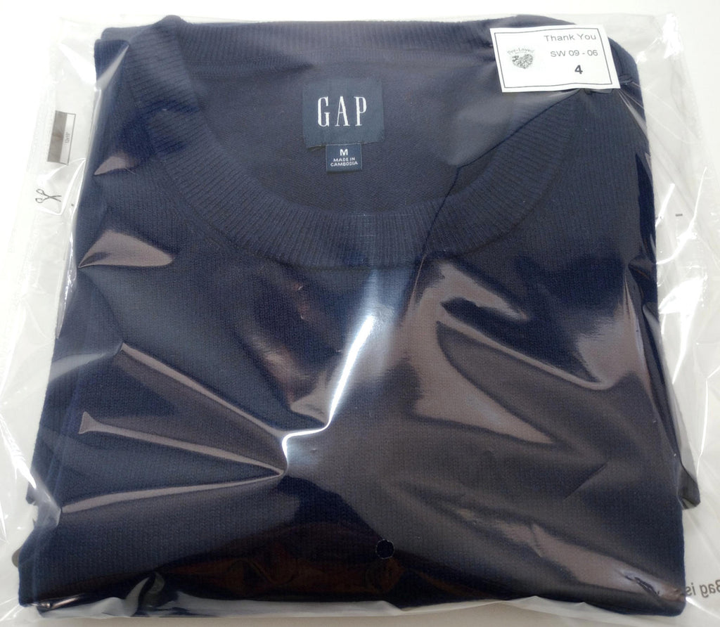 Gap Knit Jumper Men's UK Size M Blue Long Sleeve 100% Cotton Crew Neck Sweater