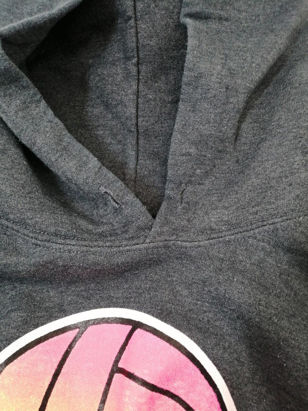 Rainbow Volleyball Hoodie Men's Size M Slate Grey Jersey Hooded Pockets Sports