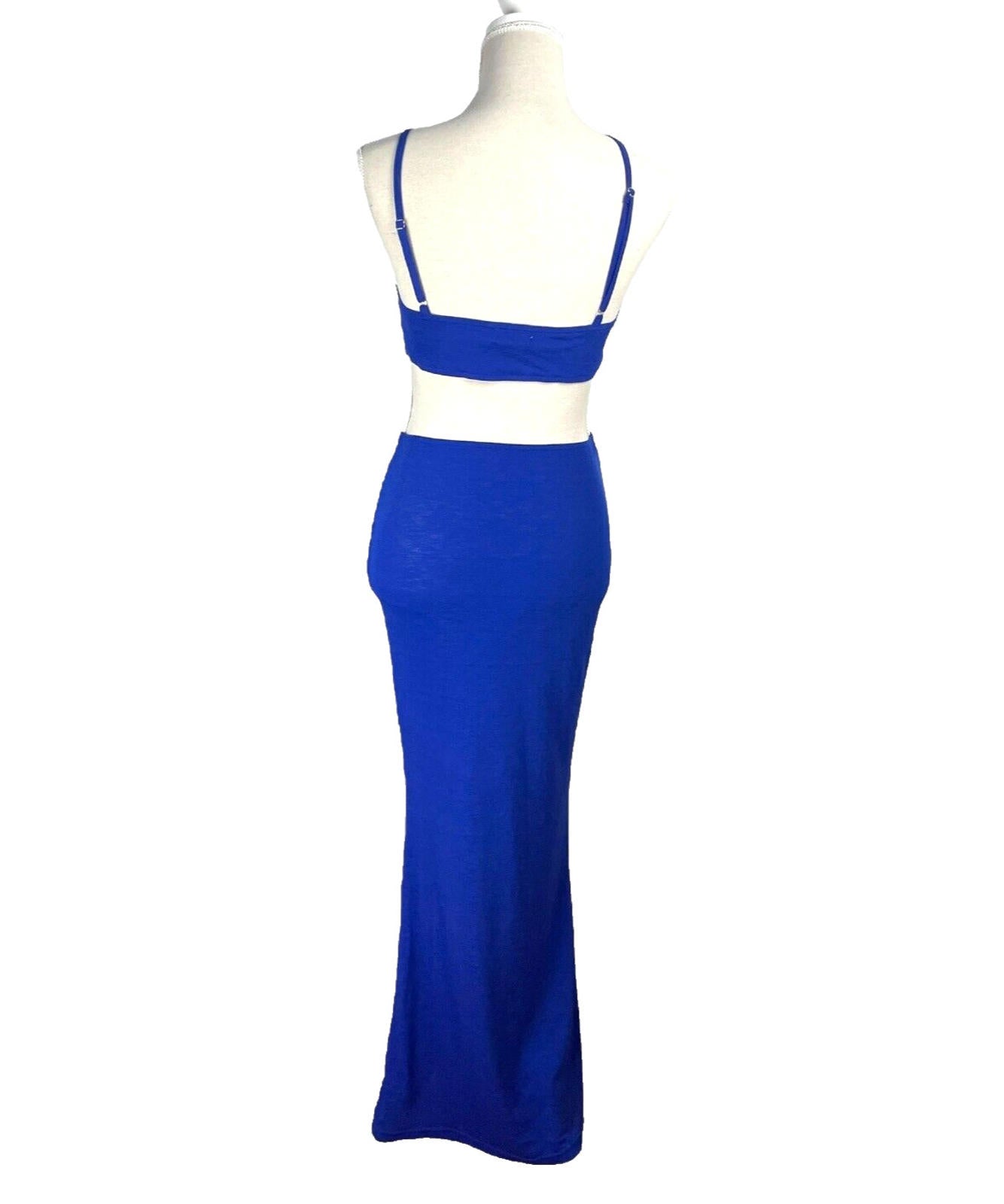 Cutaway Maxi Dress Blue Cut Out Design Summer Women’s UK Size 8