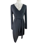 Missguided Black Wrap Dress Long Sleeve Mini Women’s UK Size 12