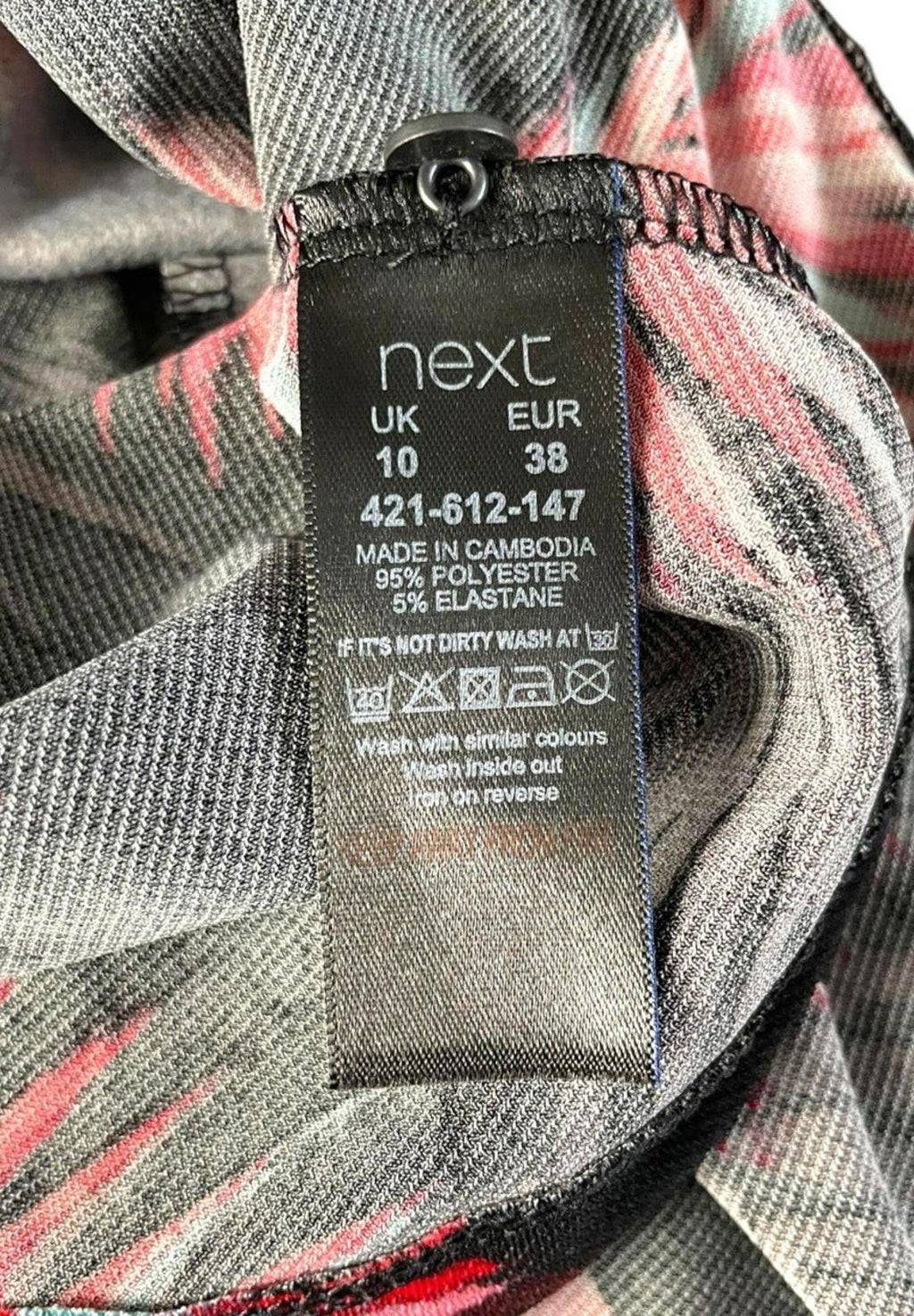Next Red Leaf Print Tank Top Blouse Square Neck Summer Women’s UK Size 10