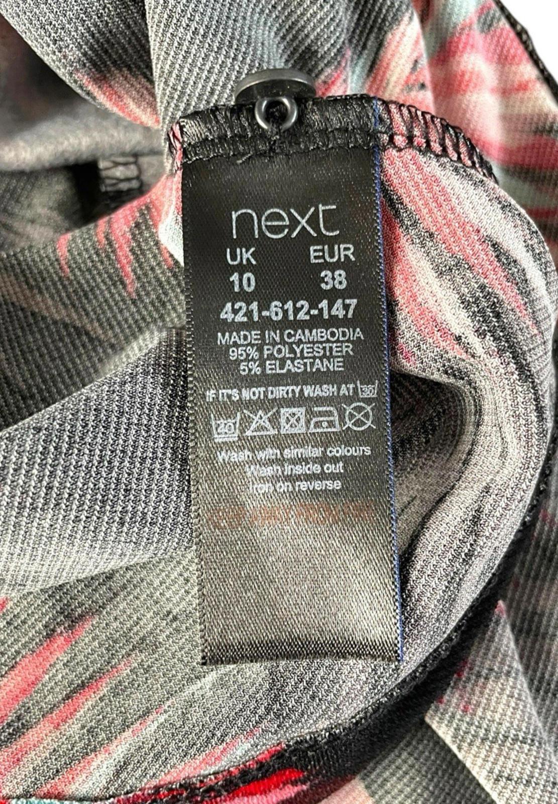 Next Red Leaf Print Tank Top Blouse Square Neck Summer Women’s UK Size 10