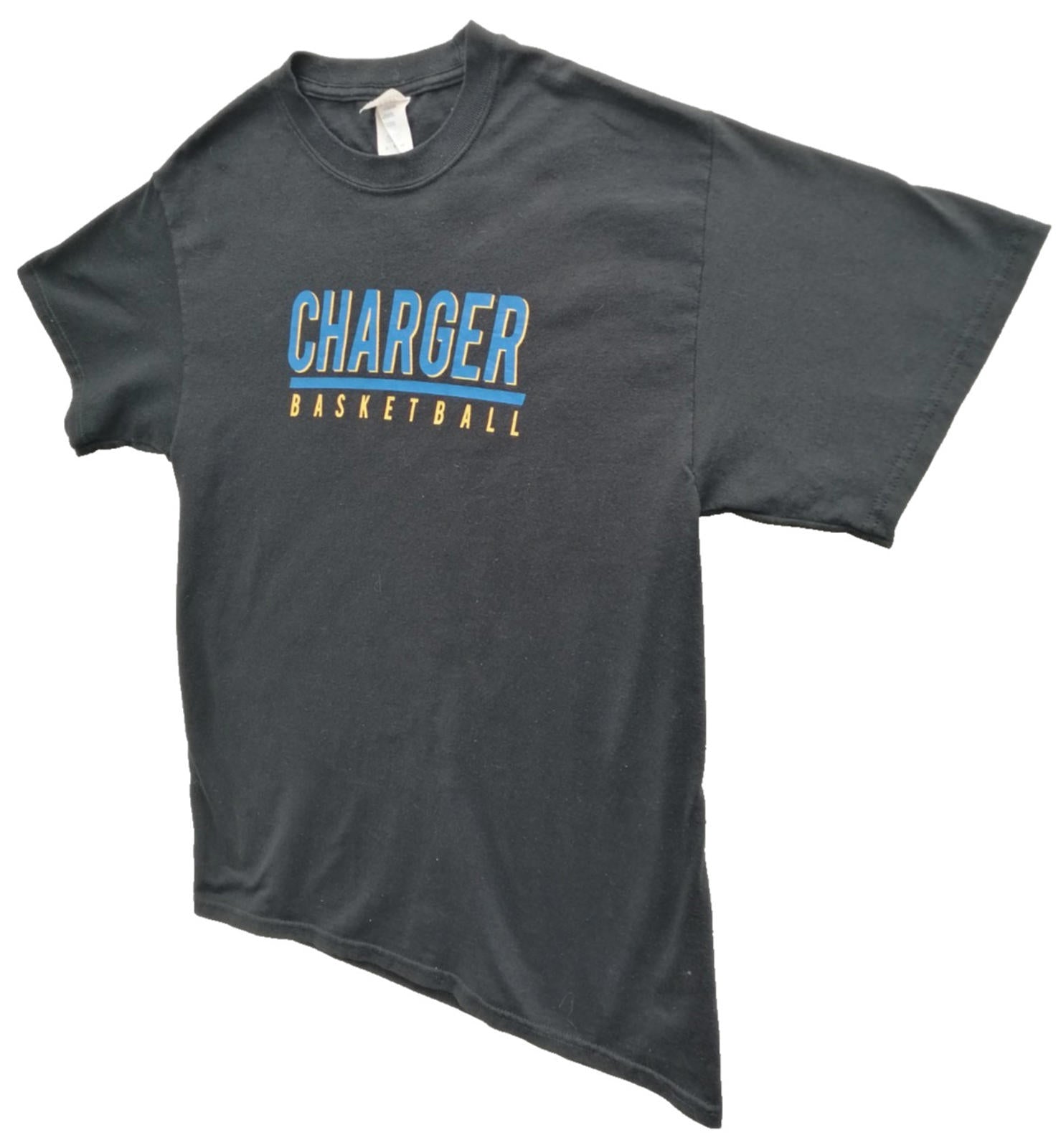 Charger Basketball Sports Graphic Print T-Shirt Men's Size M Black Crew Neck