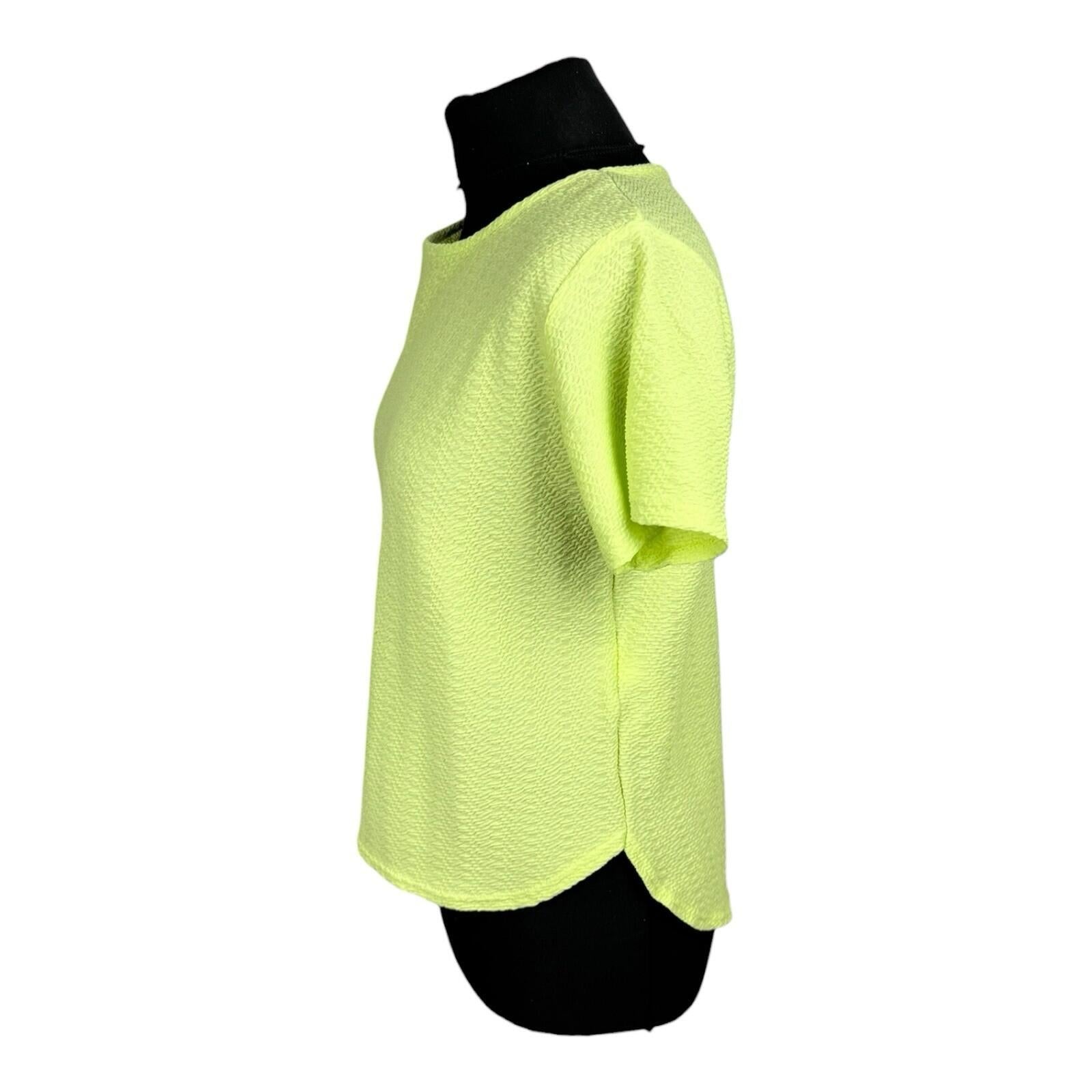 Peacocks T-Shirt Top Women’s UK Size 8 Neon Yellow Textured Lightweight