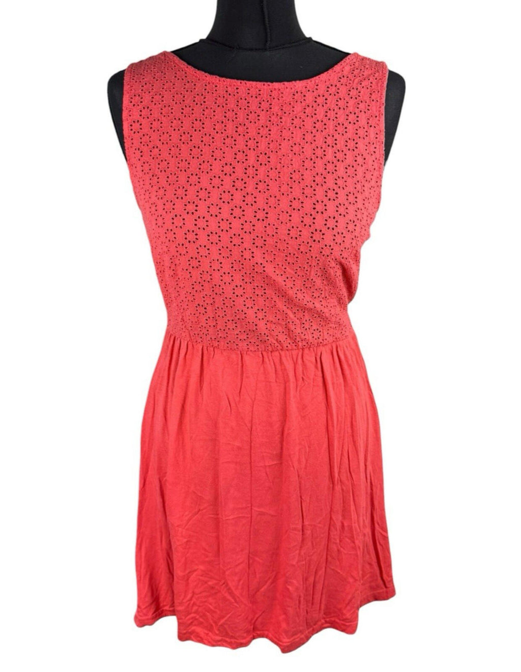 Broderie Anglaise Mini Dress Women’s UK Size 8 Orange Sleeveless Bikini Cover Up