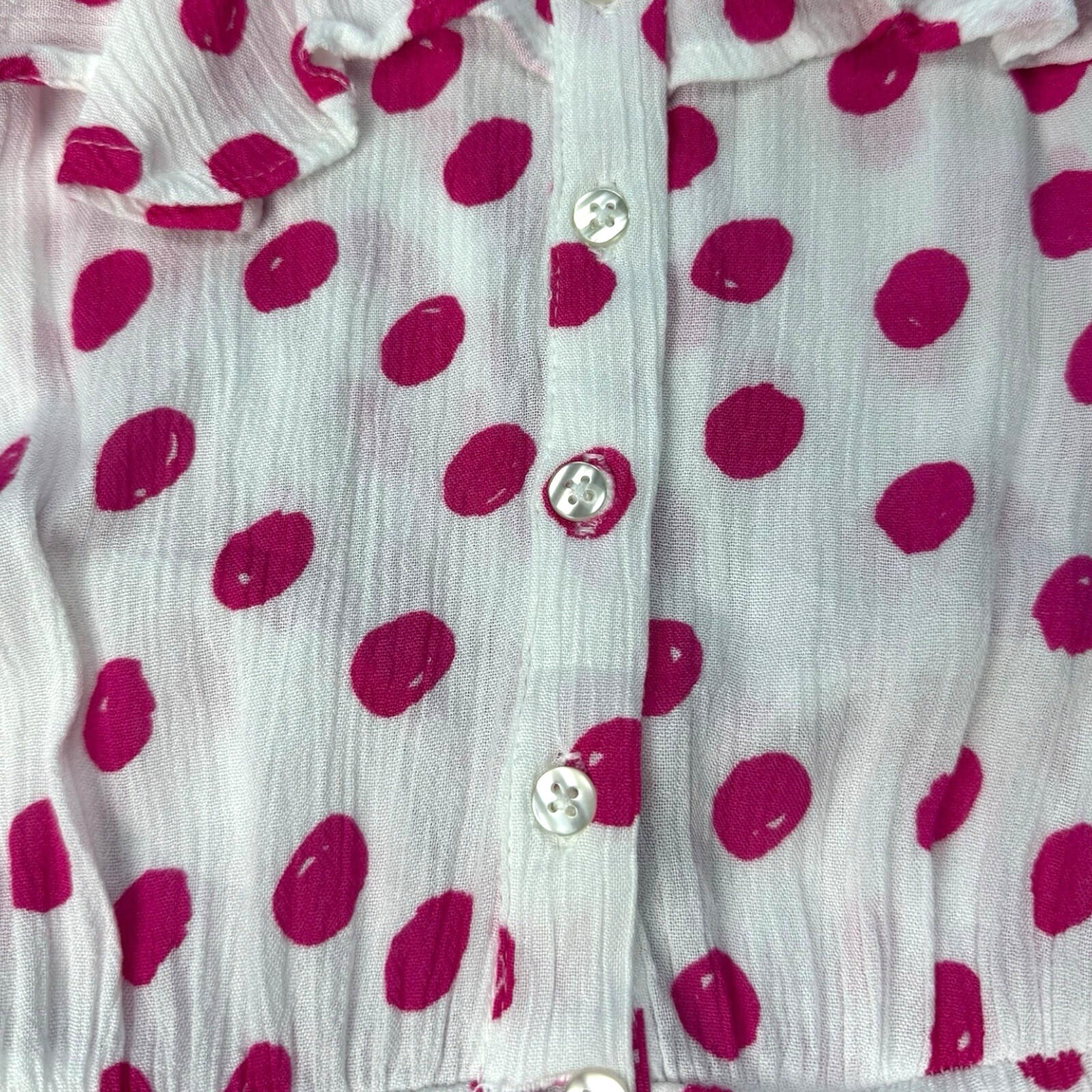Floozie Polka Dot Playsuit Women’s UK Size L Spaghetti Strap Crinkle Effect