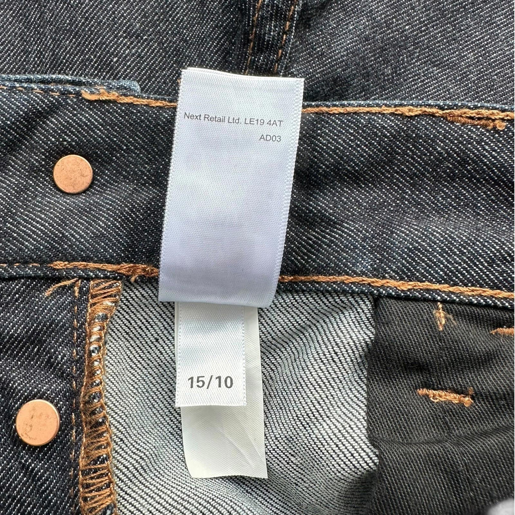 Next Denim Shorts Men's UK Size 30" W Regular Fit Blue Button Front Rolled Cuffs