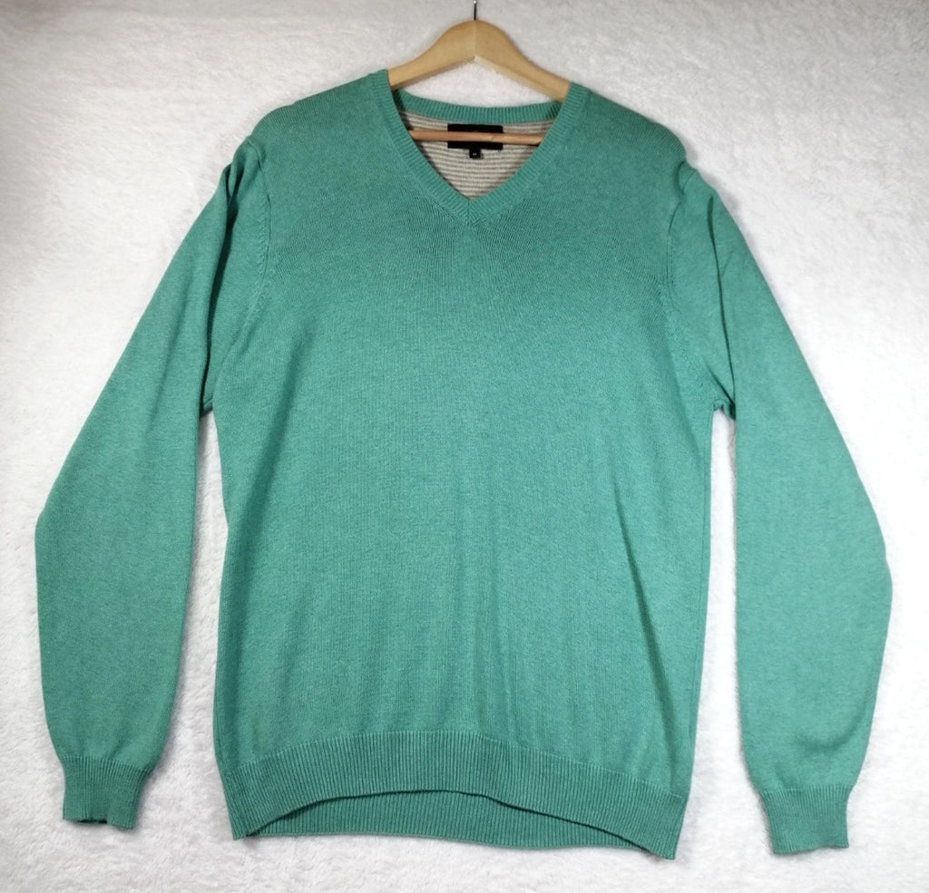 Blue Harbour Knit Jumper Men's Size M Teal Sweater Chest 38-40in 100% Cotton
