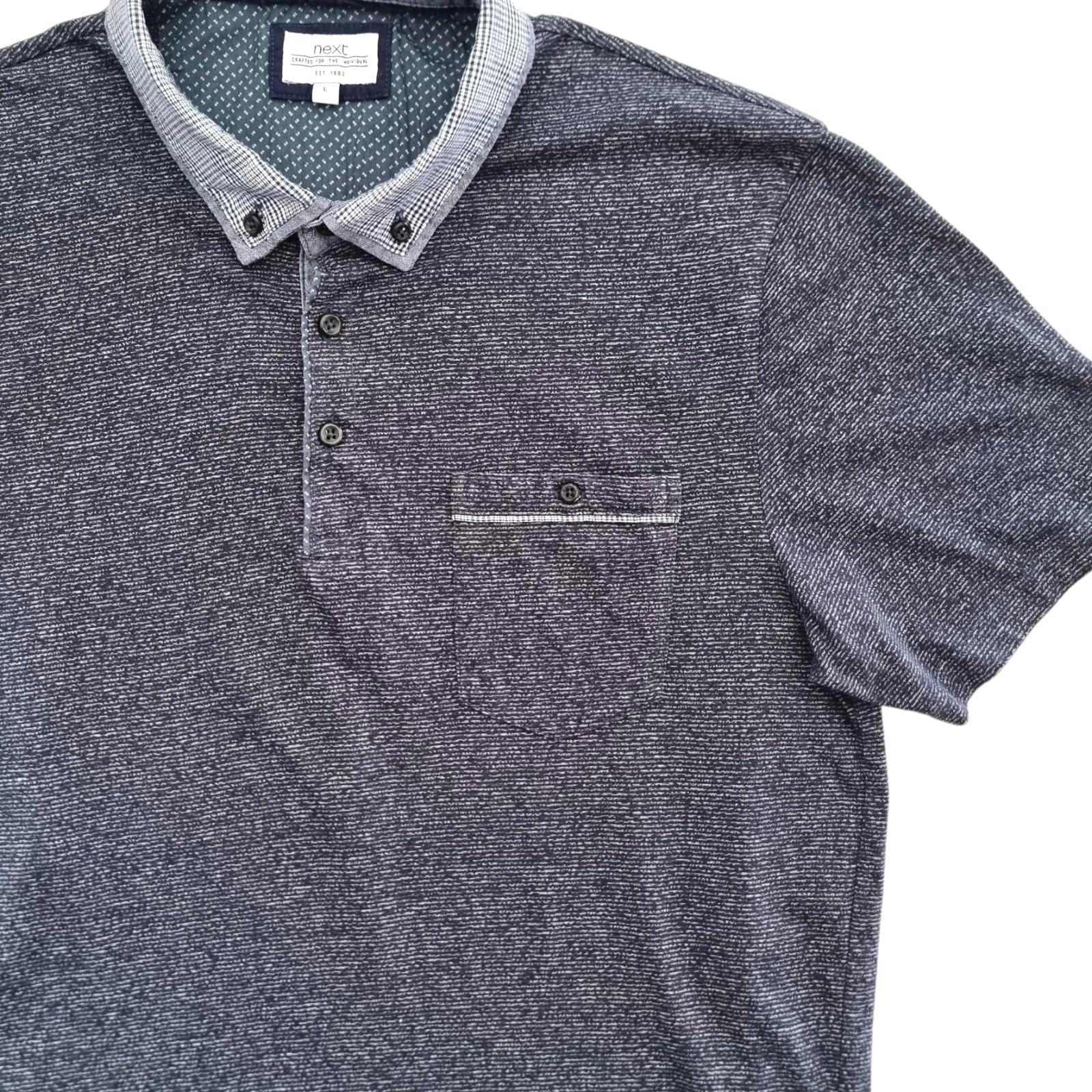 Next Polo Shirt Blue Smart Casual Pocket Men's UK Size Large L
