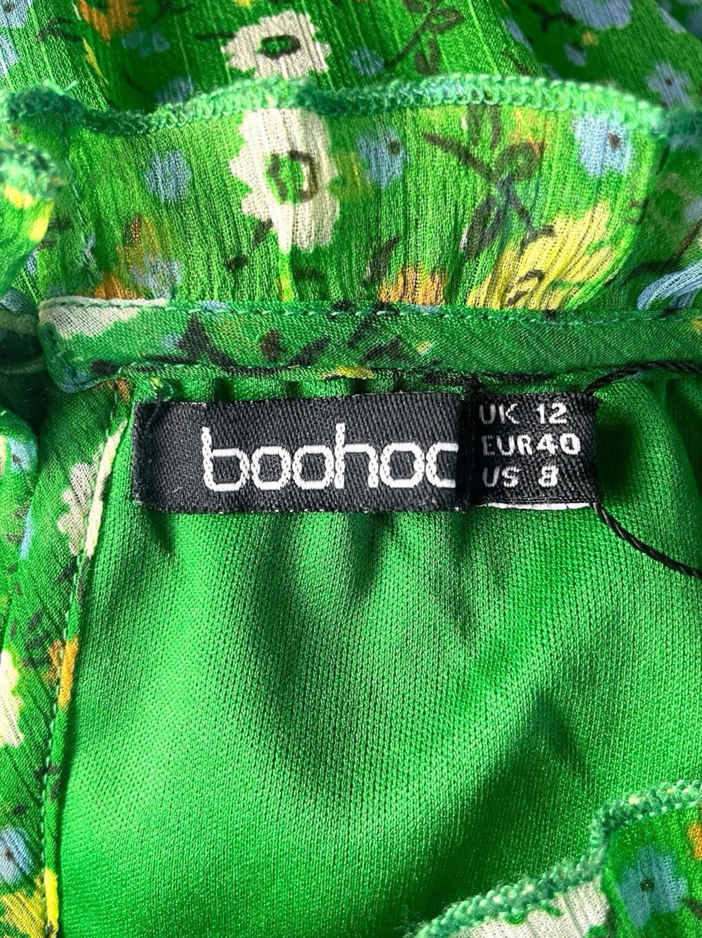 Boohoo Floral Mini Dress Women’s UK Size 12 Fit & Flare Elasticated Waist