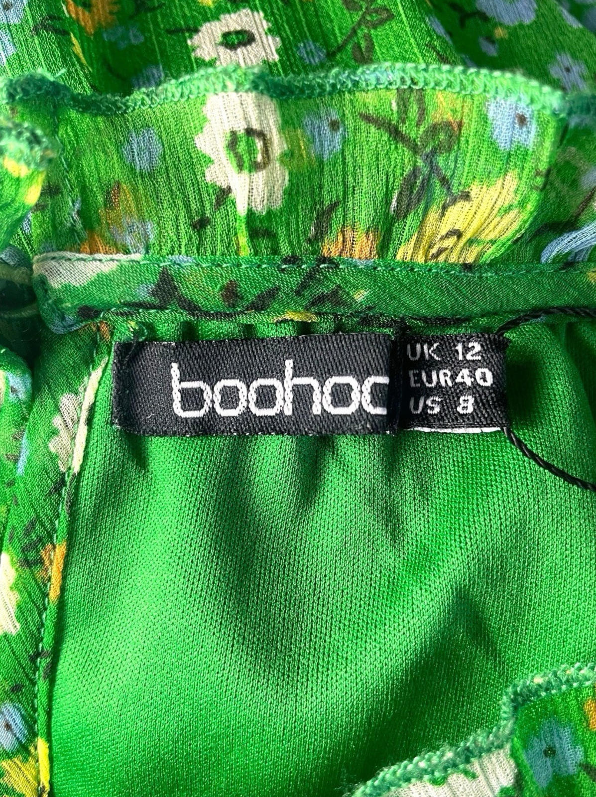 Boohoo Floral Mini Dress Women’s UK Size 12 Fit & Flare Elasticated Waist