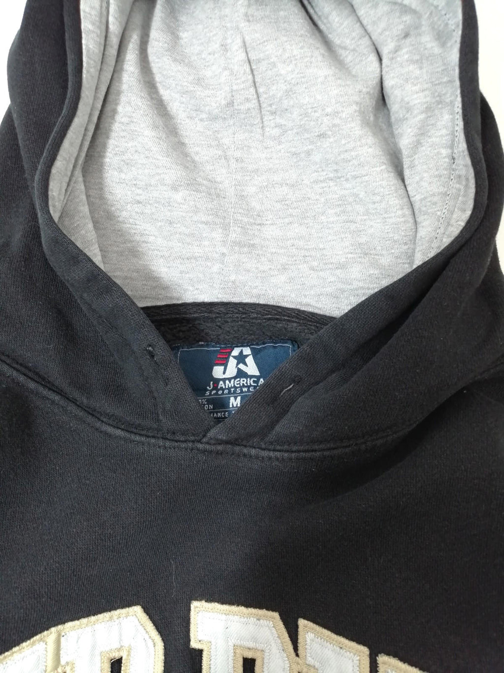 PURDUE Colour Block Hoodie Men's Size M Black Grey Jersey Hooded Pockets Sports