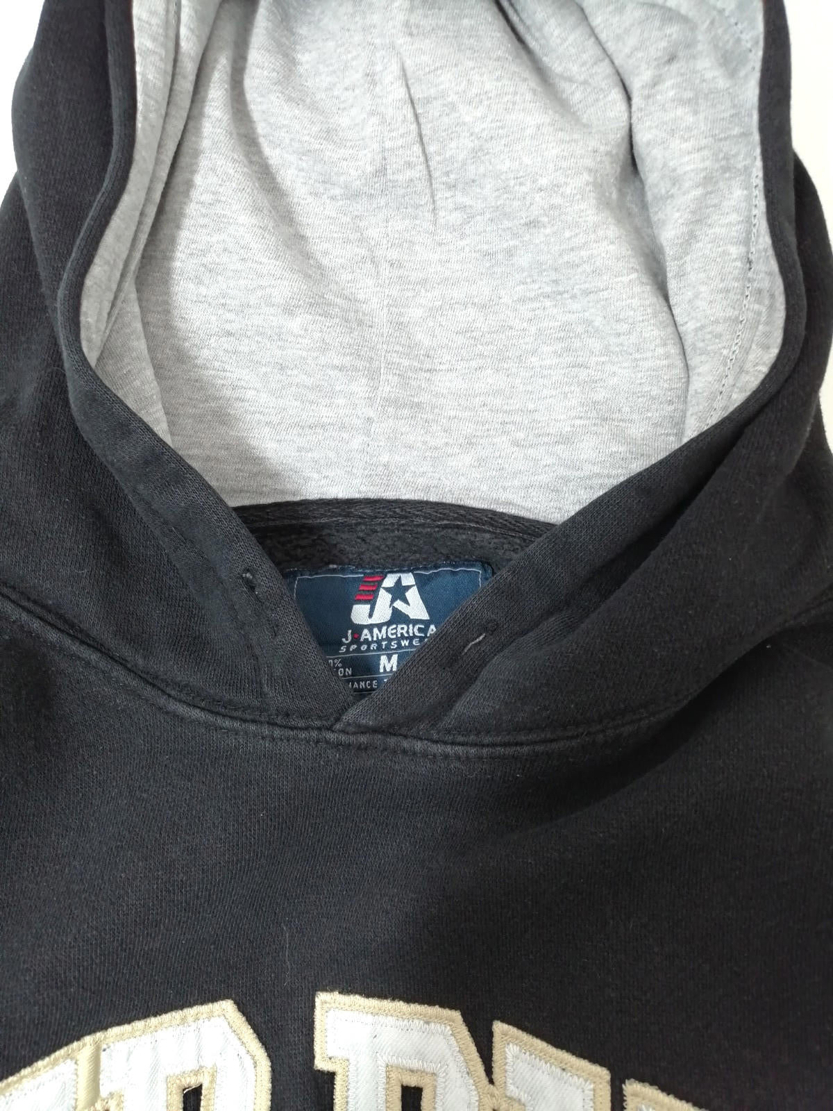 PURDUE Colour Block Hoodie Men's Size M Black Grey Jersey Hooded Pockets Sports