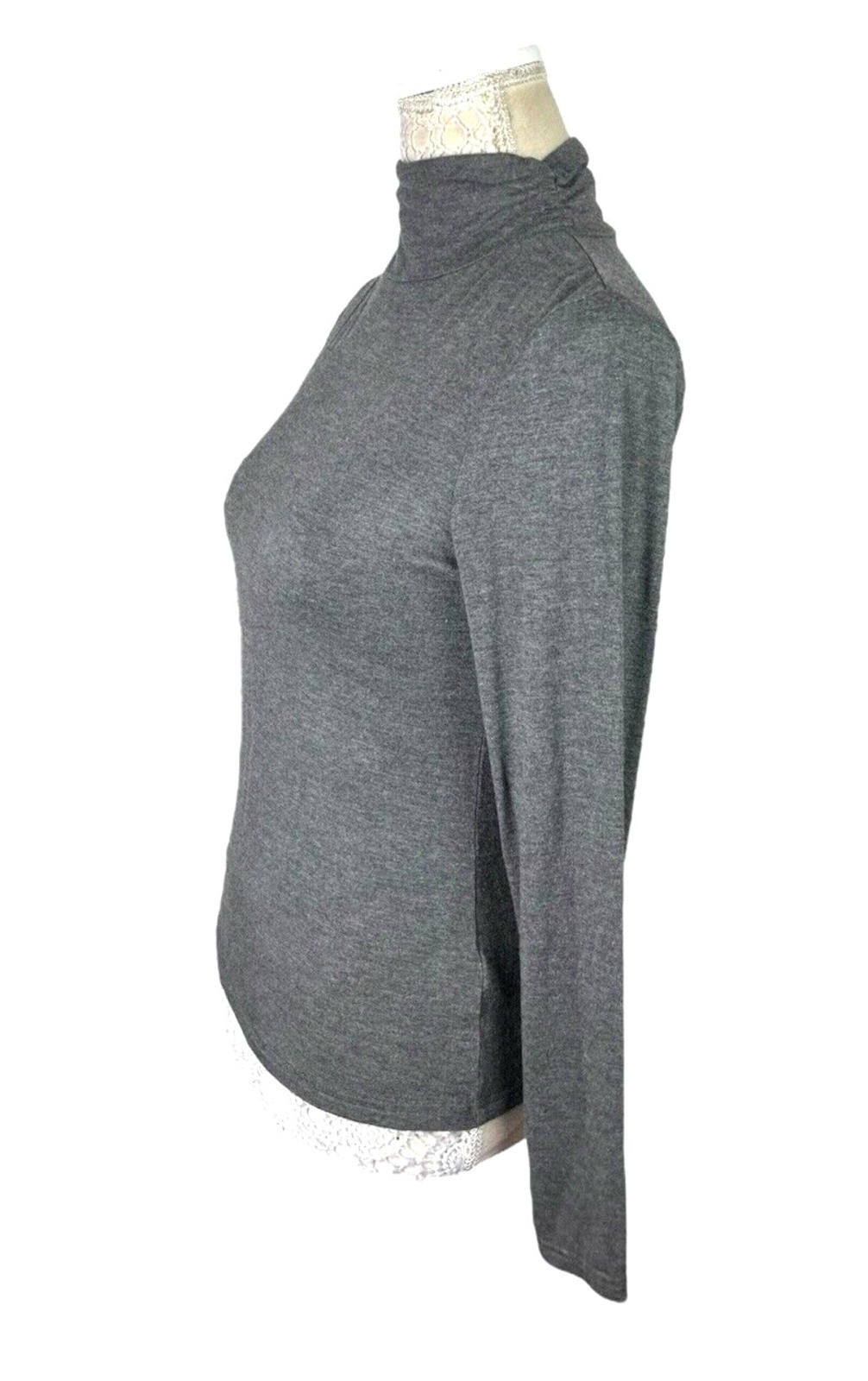 New Look Turtle Neck Top Women’s UK Size 14 Grey Slim Fit Roll Neck Long Sleeve