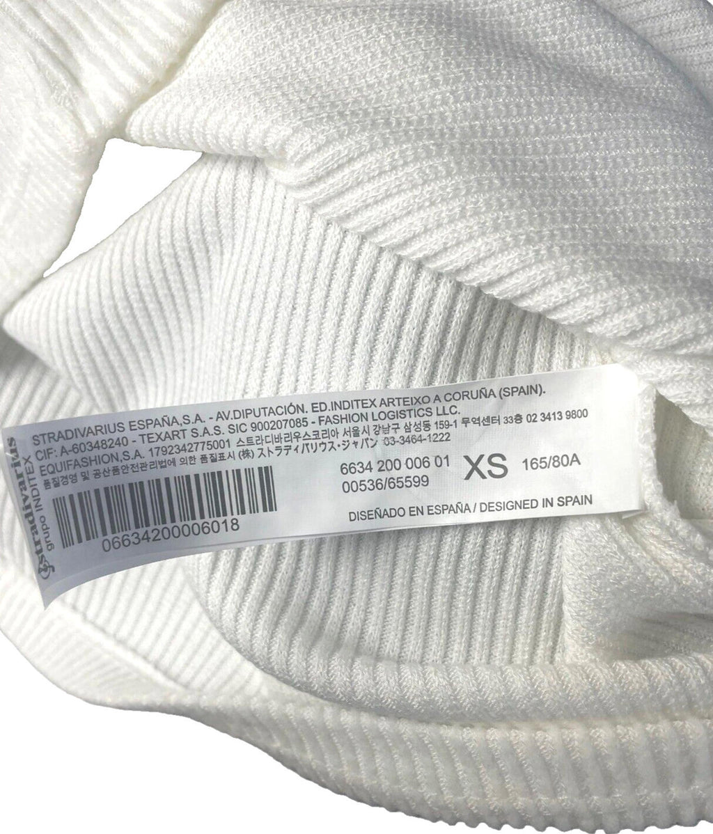 Stradivarius Rib Crop Jumper Long Sleeve Summer Women's UK Size XS