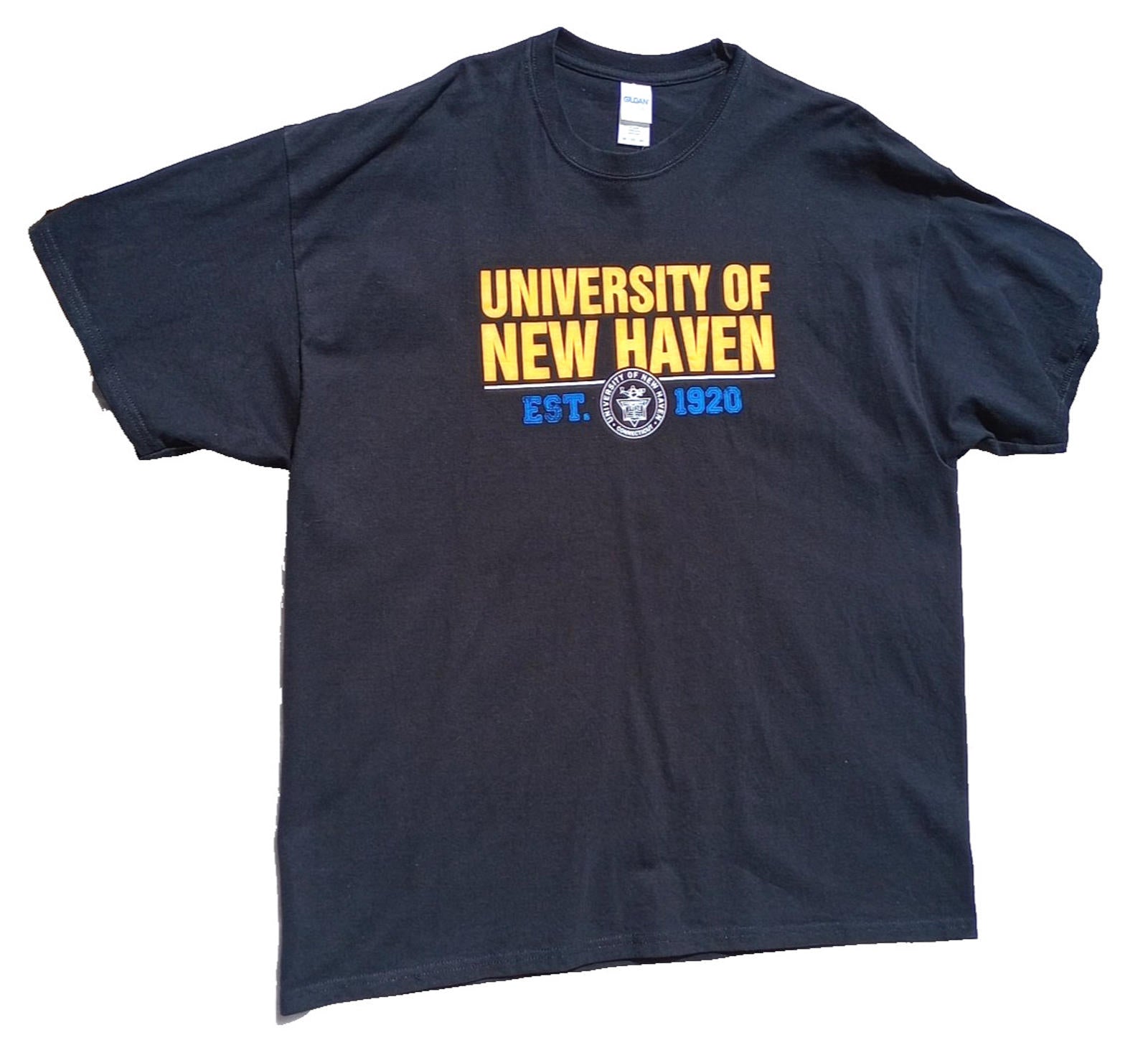 Graphic Print T-Shirt Men's UK Size 2XL Black Crew Neck 100% Cotton University