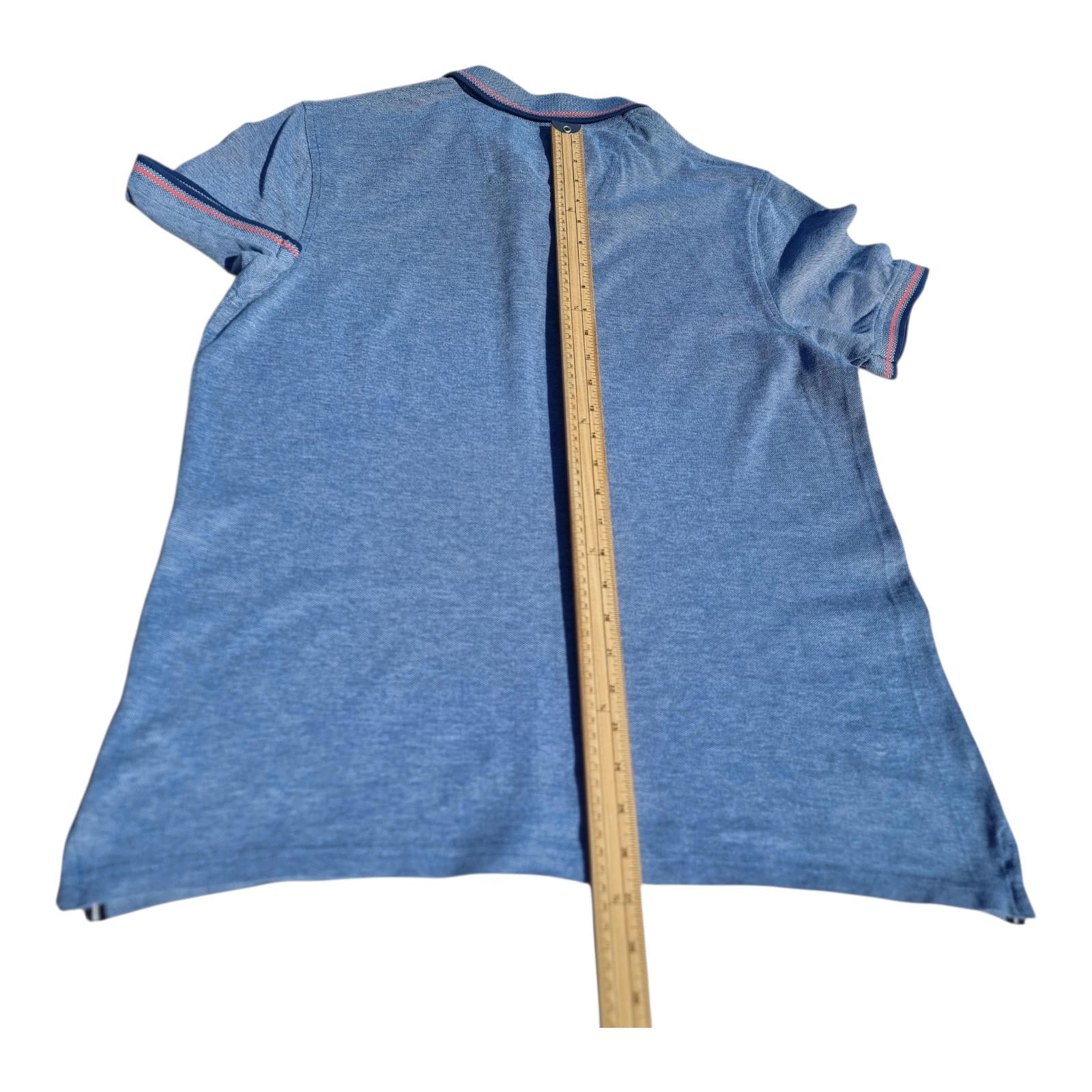 Maine Polo Shirt Men's UK Size M Blue Contrasting Trim 100% Cotton